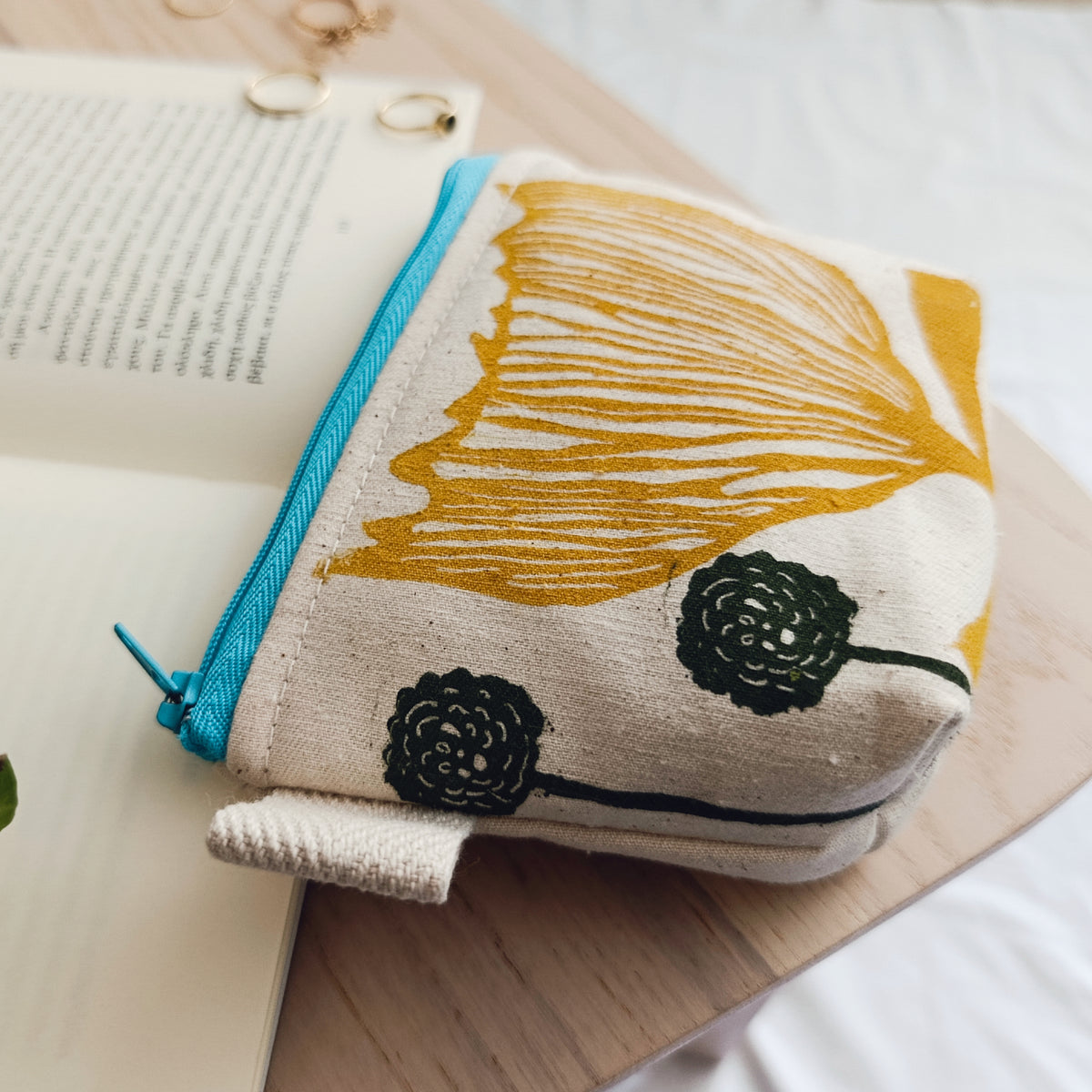 Mustard Yellow Flower Coin Purse