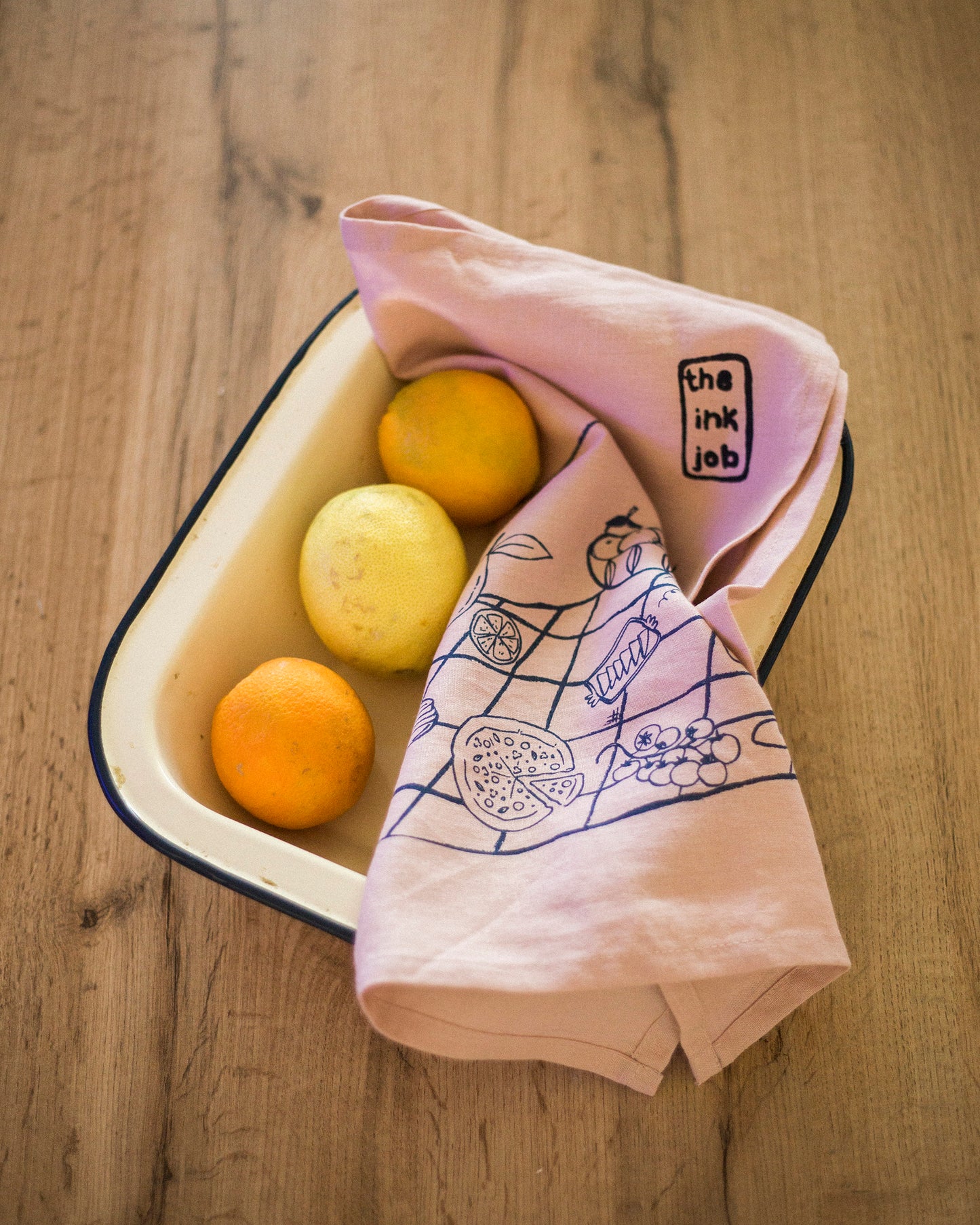 Picnic Print Linen Kitchen Towel