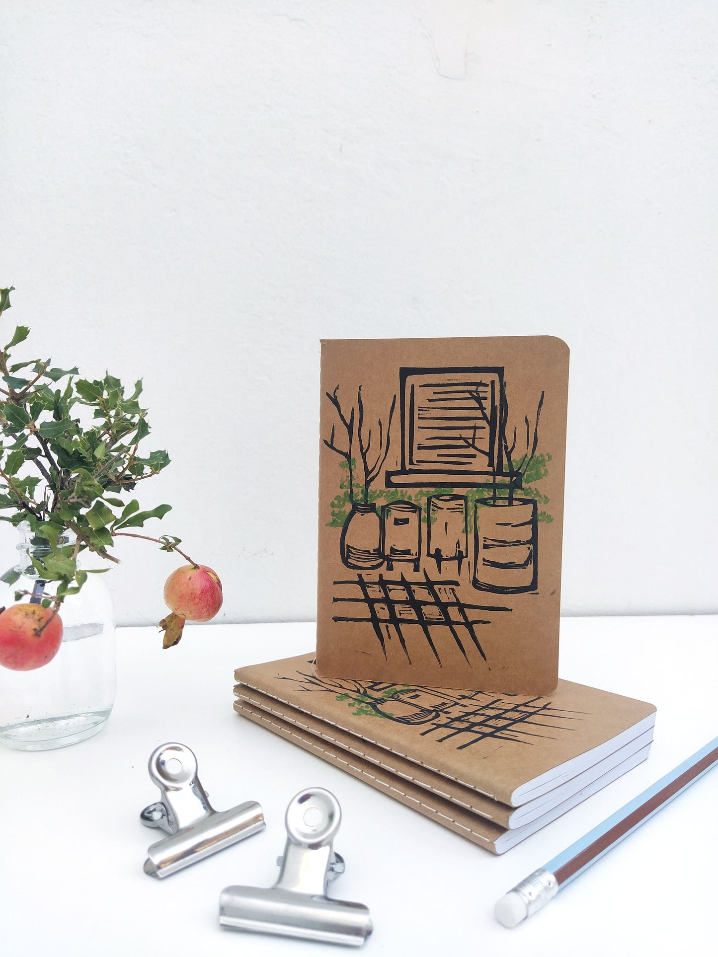 Urban Garden Blockprinted Notebook